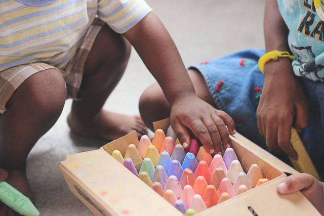Choosing colored chalk